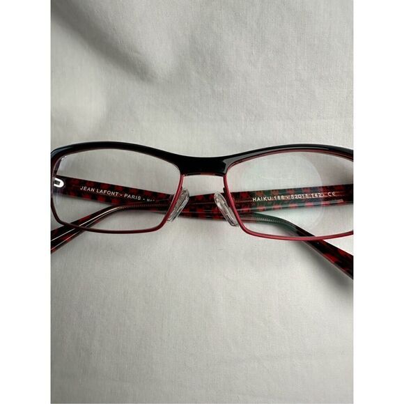 Jean LaFont Paris Haiku red reading glasses prescription 188 52 15 142. #44-1364